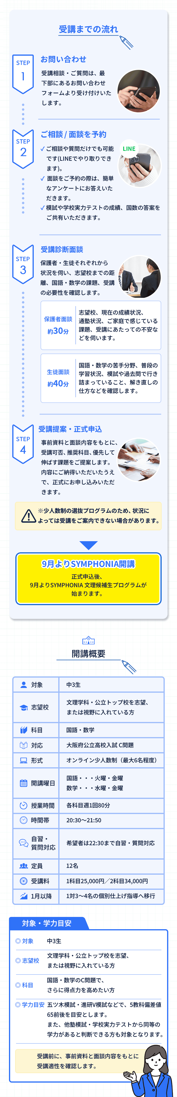 受講までの流れ・開講概要